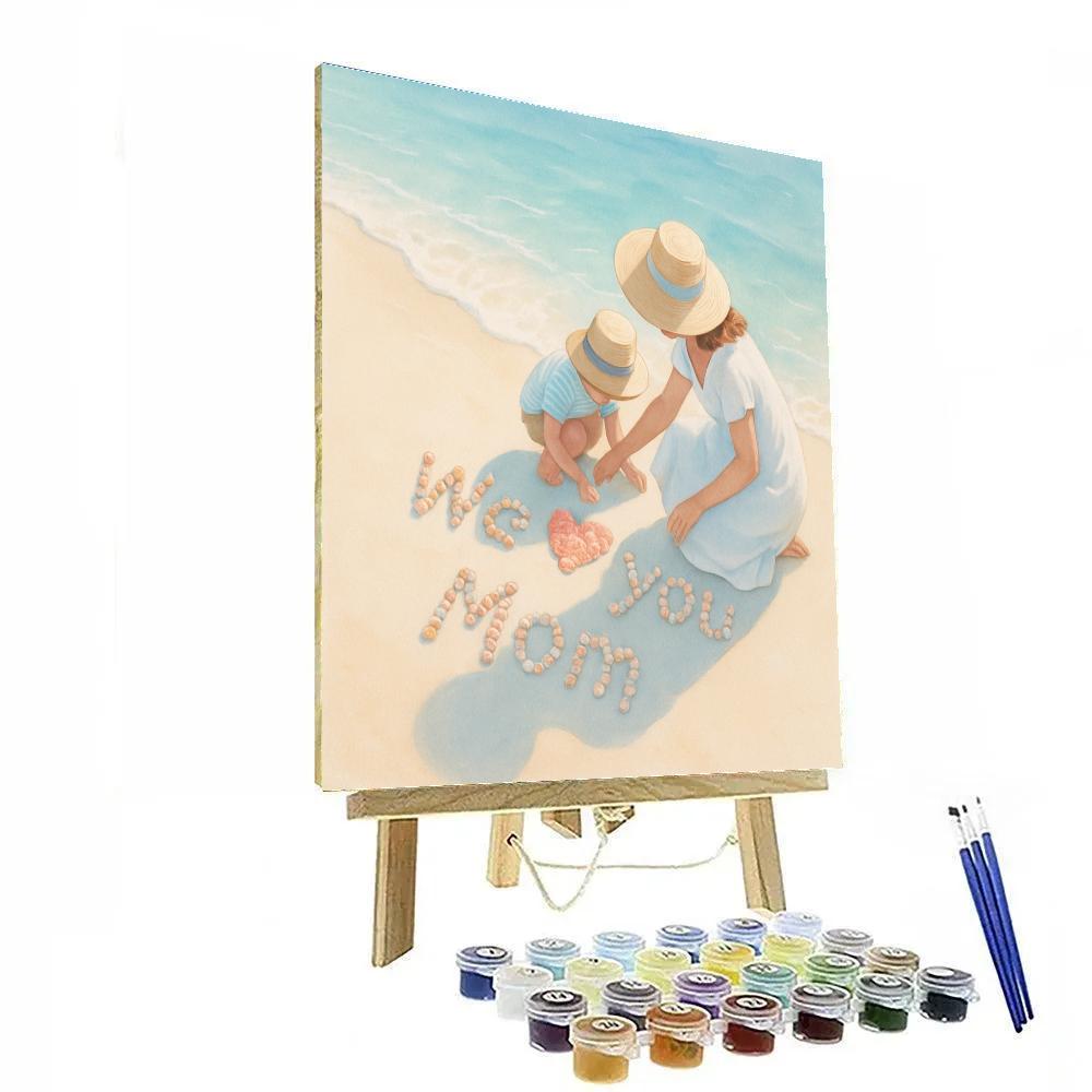 Mothers Day Beach Shell Messages Painting by numbers kit