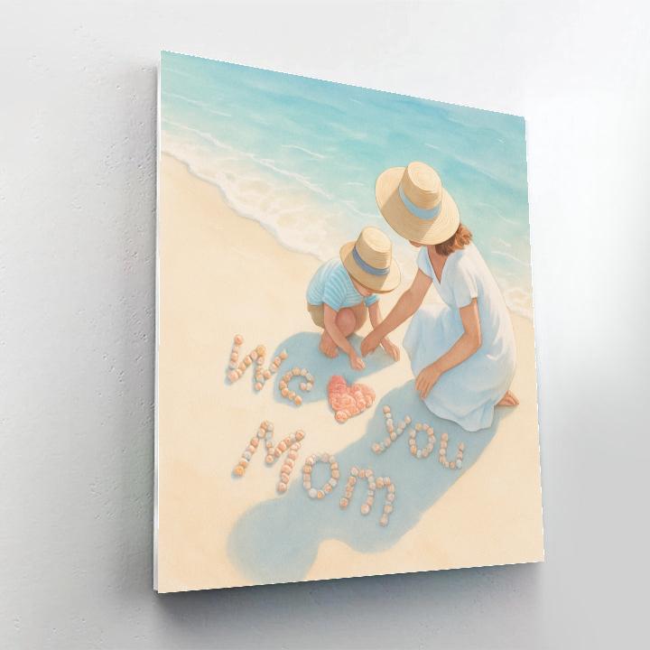 Mothers Day Beach Shell Messages Painting by numbers kit