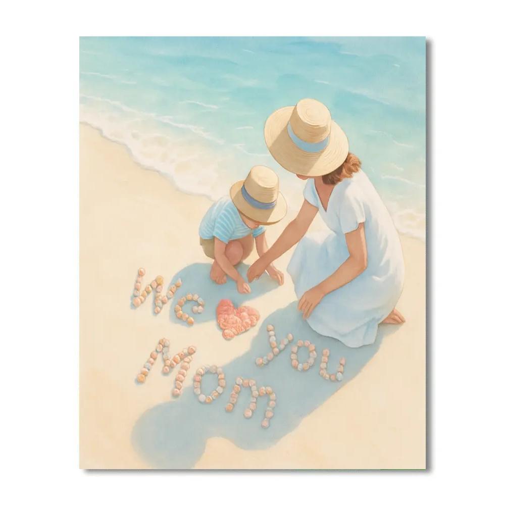 Mothers Day Beach Shell Messages Painting by numbers kit