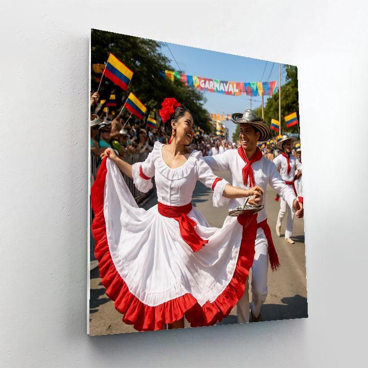 Carnaval De Barranquilla Cumbia Street Dance paint by color