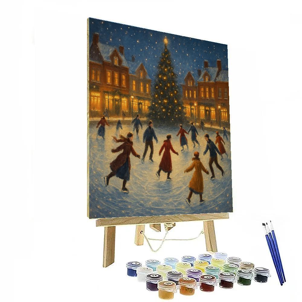 Christmas Eve Ice Rink Reverie Paint by numbers art