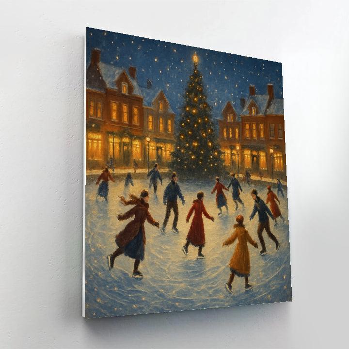 Christmas Eve Ice Rink Reverie Paint by numbers art