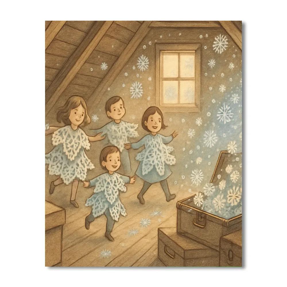 Snowflake Ballet In The Attic paint by numbers