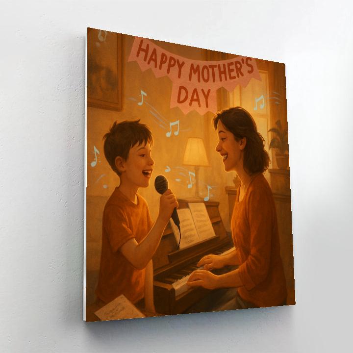 Mothers Day Music Duet At Home Painting by numbers kit
