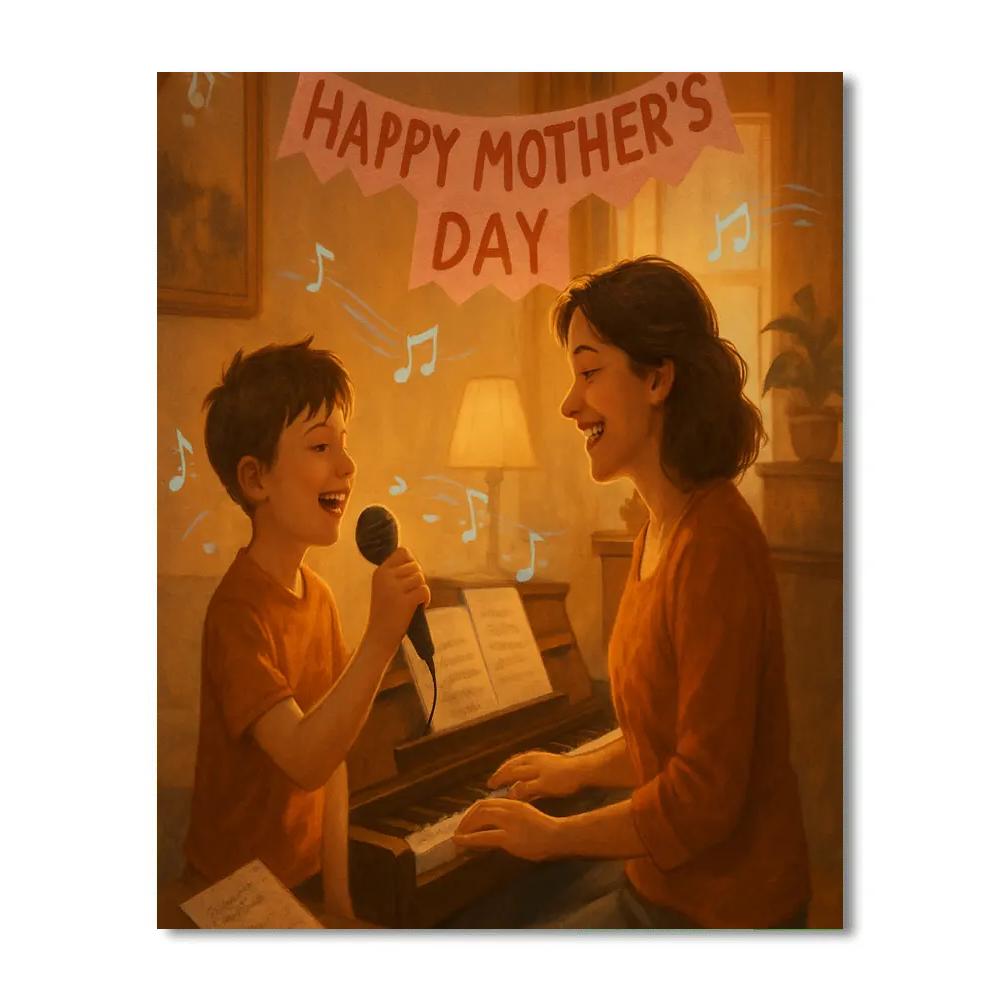 Mothers Day Music Duet At Home Painting by numbers kit