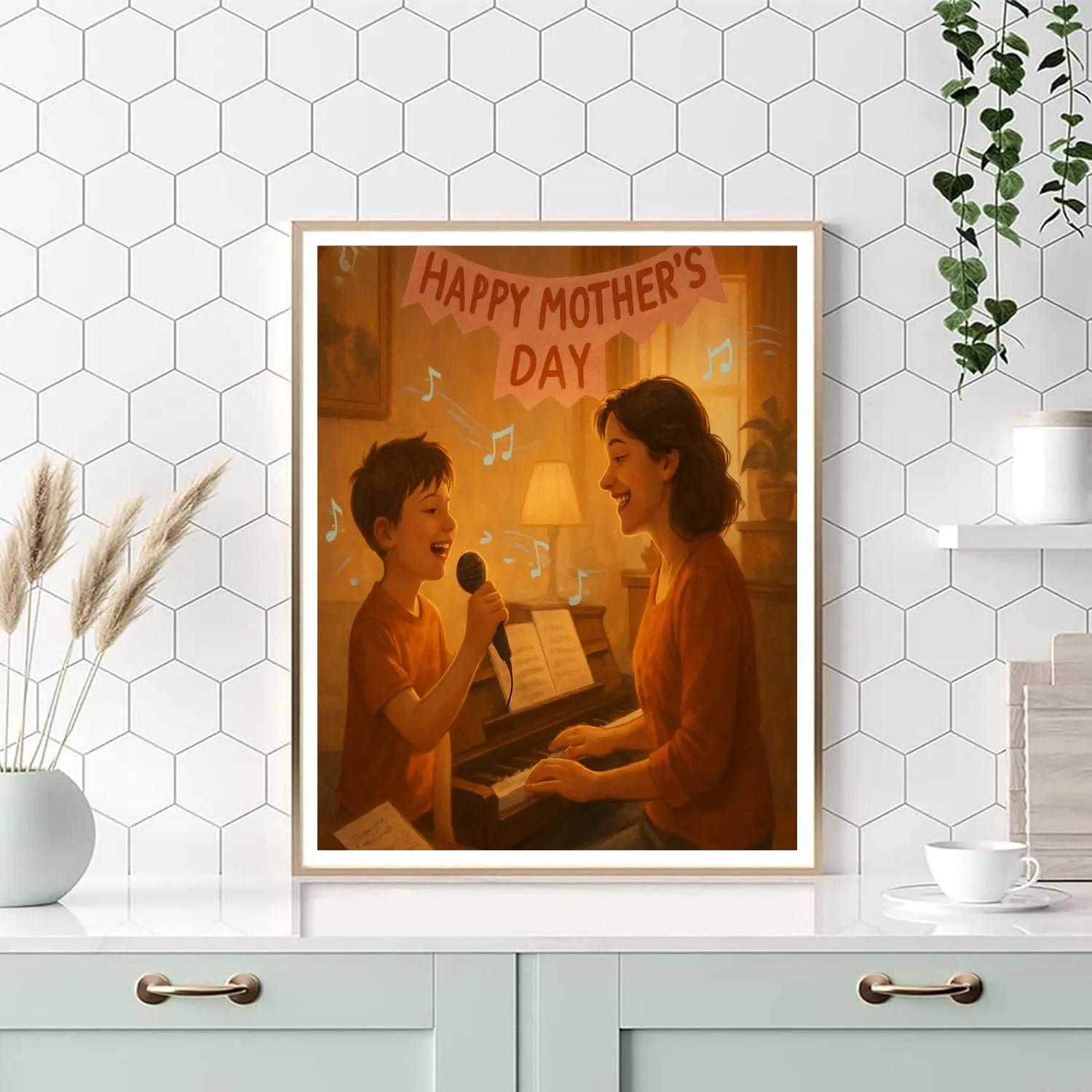 Mothers Day Music Duet At Home Painting by numbers kit