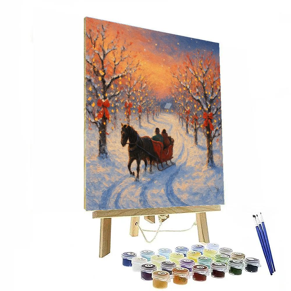 Twilight Sleigh Ride Through Orchard Lanes Numbered painting kits
