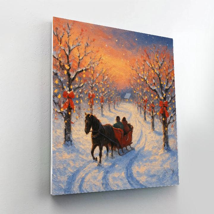 Twilight Sleigh Ride Through Orchard Lanes Numbered painting kits