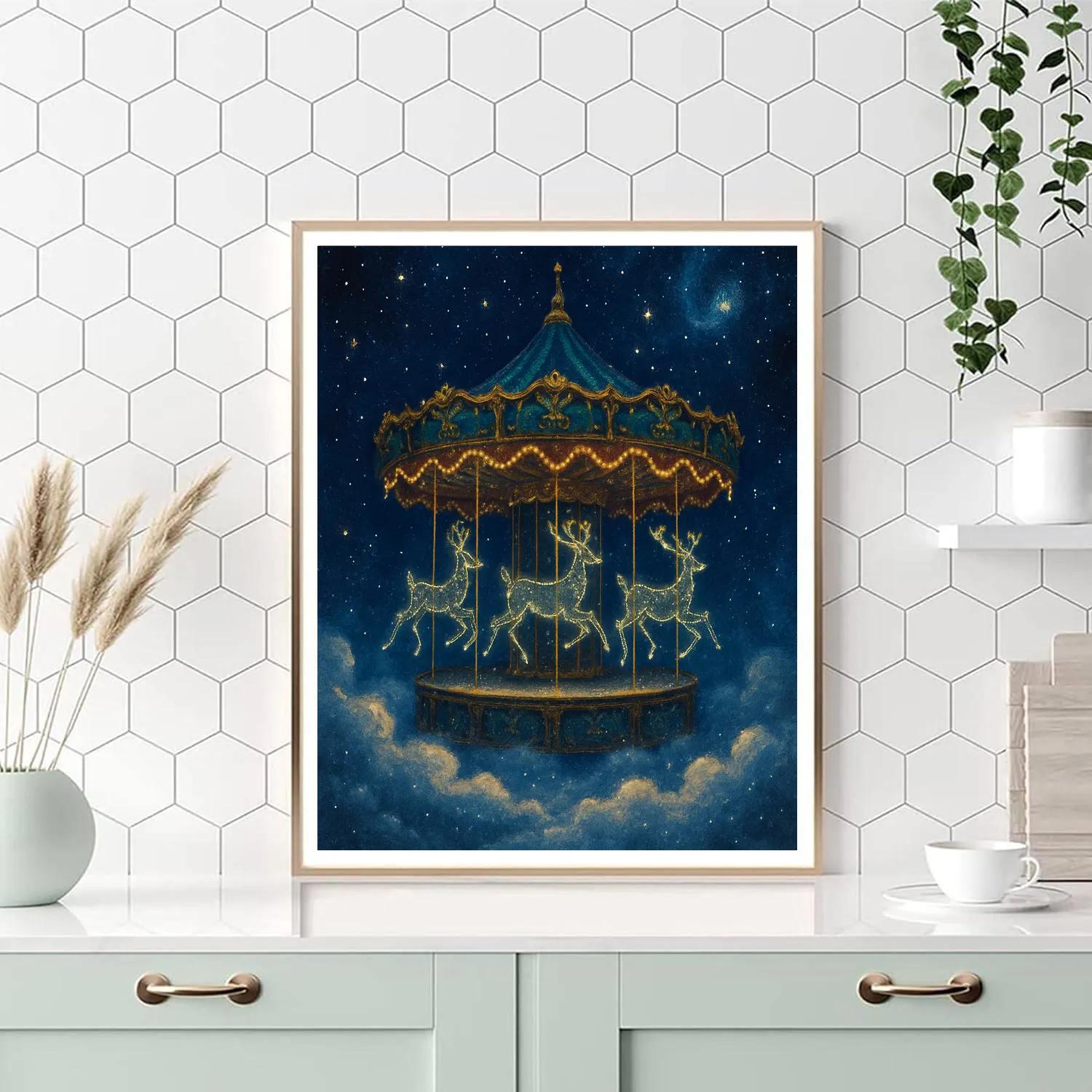 Christmas Carousel Of Constellations painting number kit