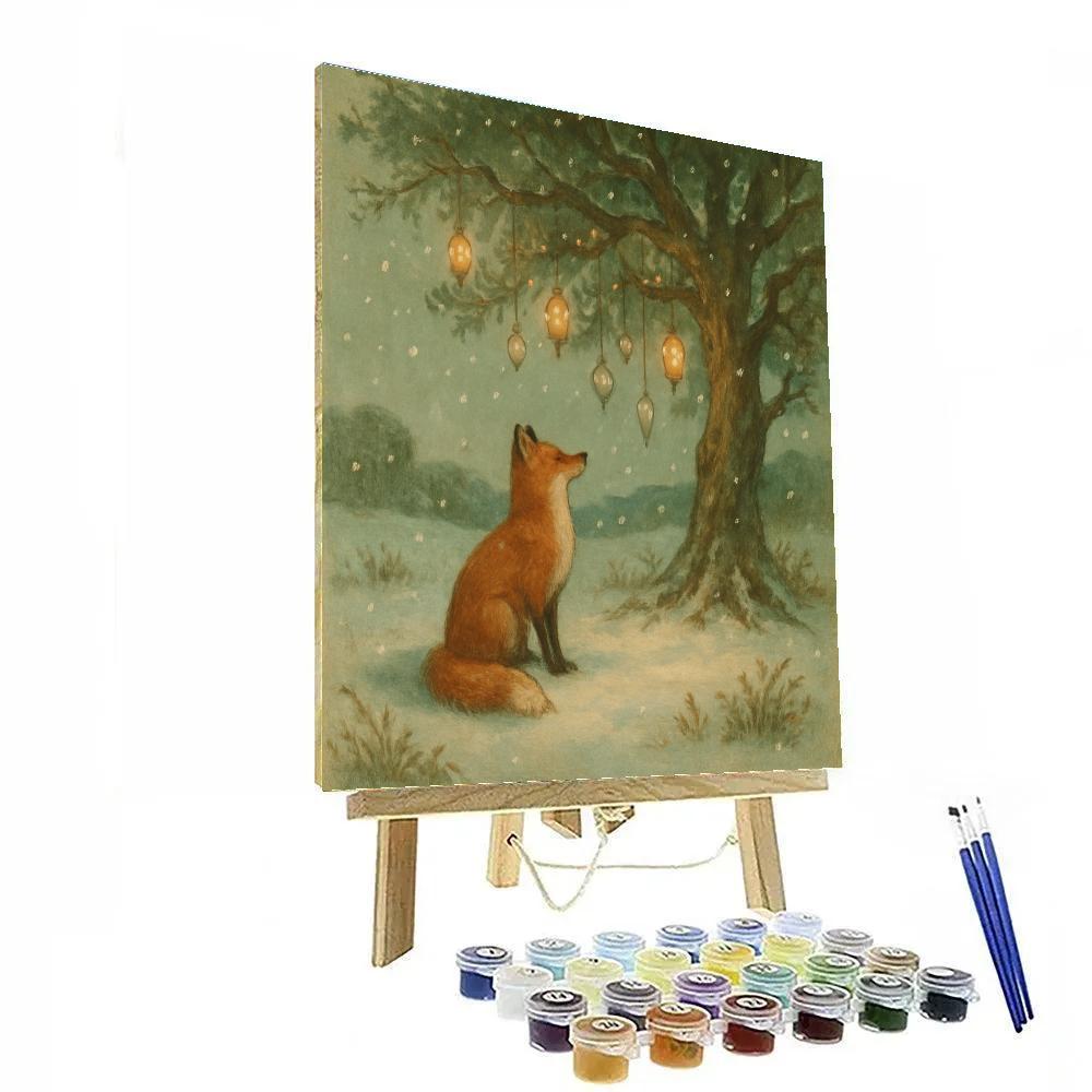 Winter Fox Under The Wishing Tree DIY paint by numbers