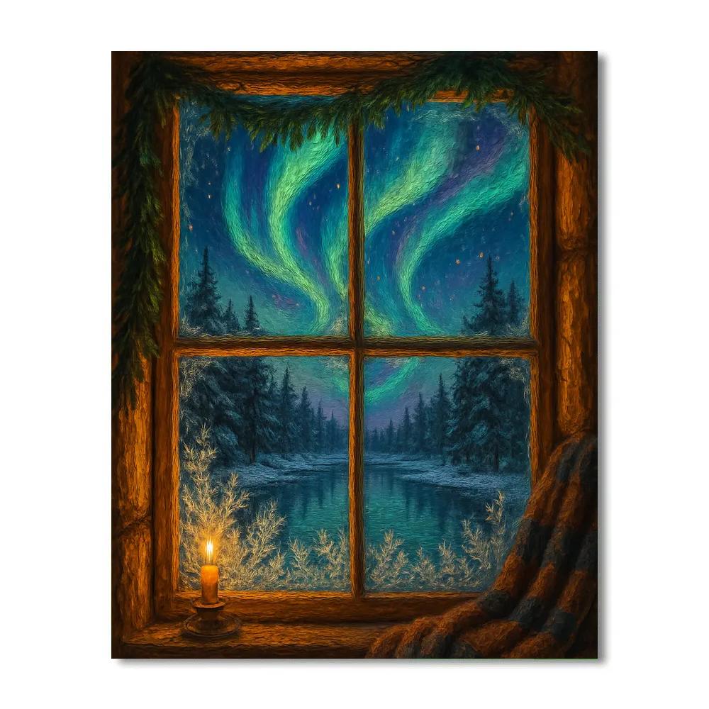 Northern Lights Cabin Window paint by color