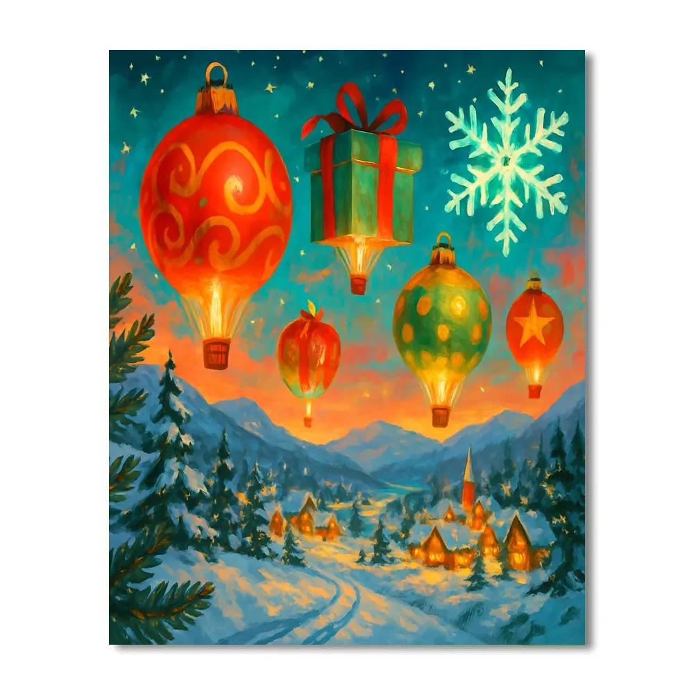 Holiday Hot Air Balloon Festival Paint by numbers kits