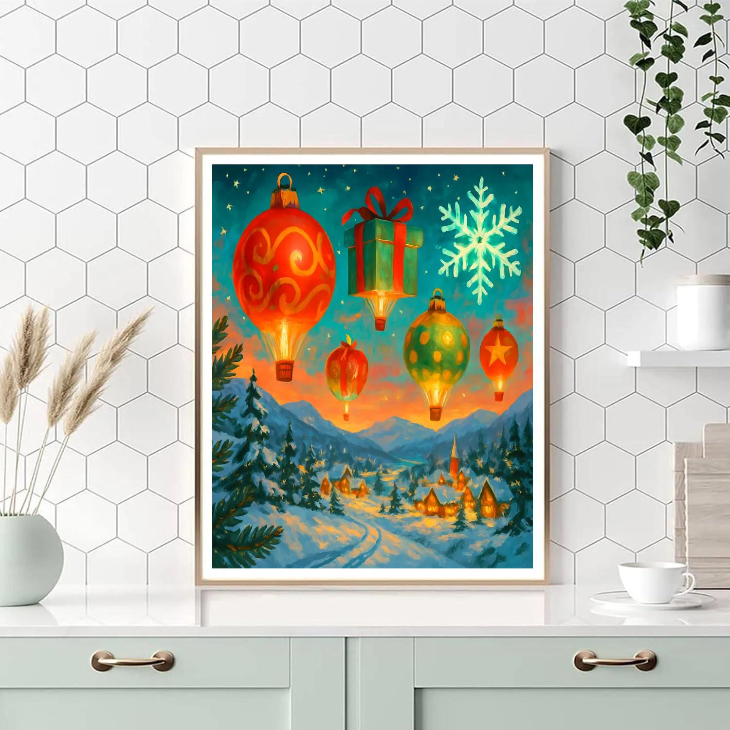 Holiday Hot Air Balloon Festival Paint by numbers kits