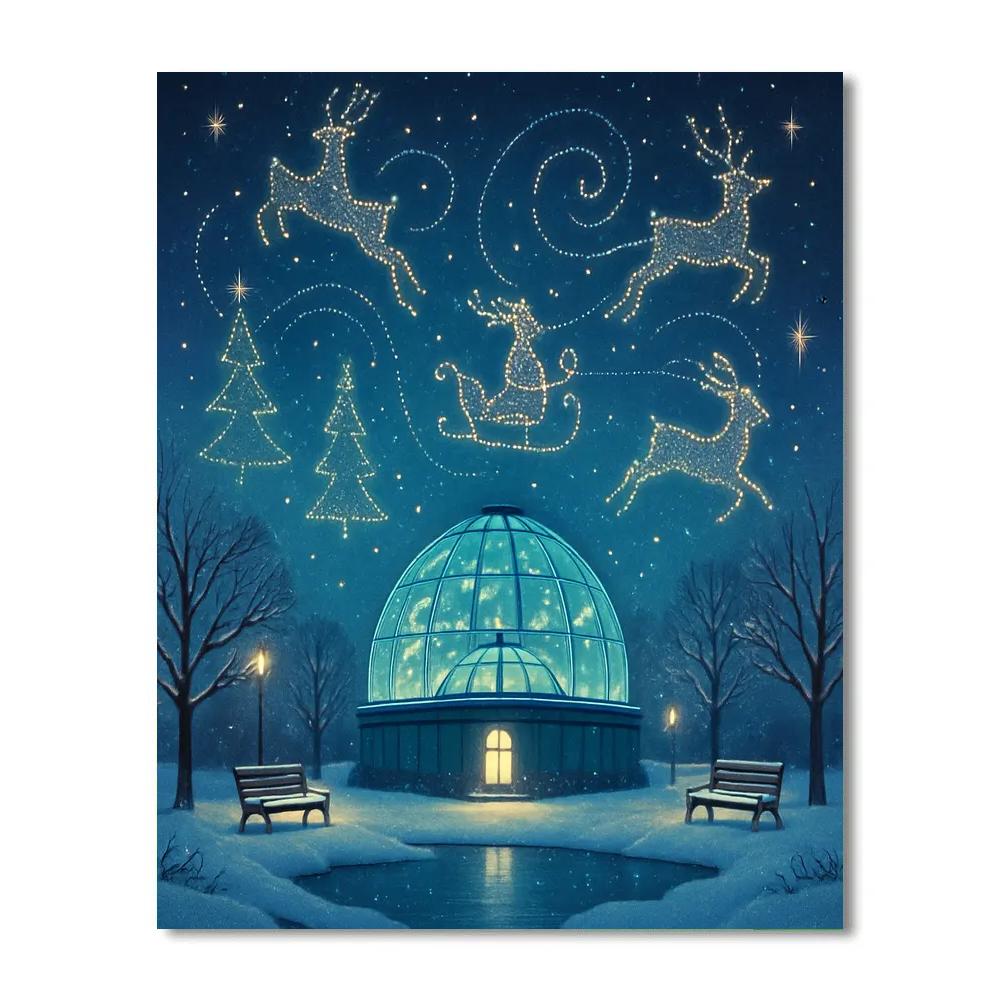 Christmas Eve Planetarium Skyshow paint by color