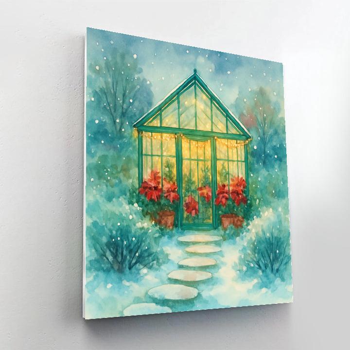 Holiday Greenhouse At First Snow Painting by numbers kit