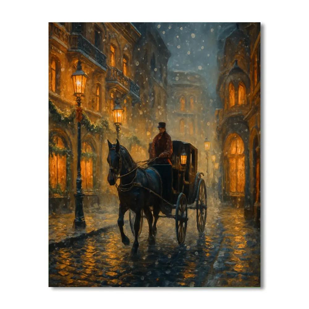 Carriage Ride Through Old City Lights Number painting