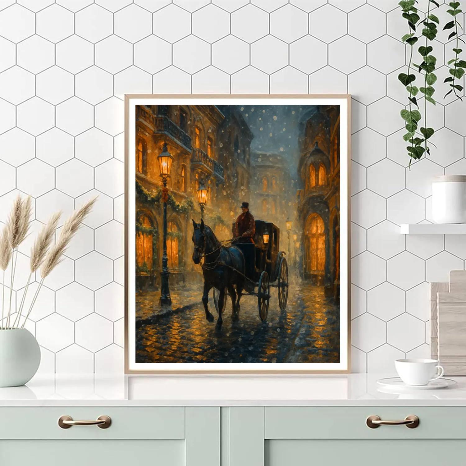 Carriage Ride Through Old City Lights Number painting