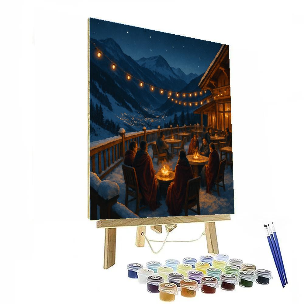 Starlight Ski Chalet Terrace Numbered painting kits