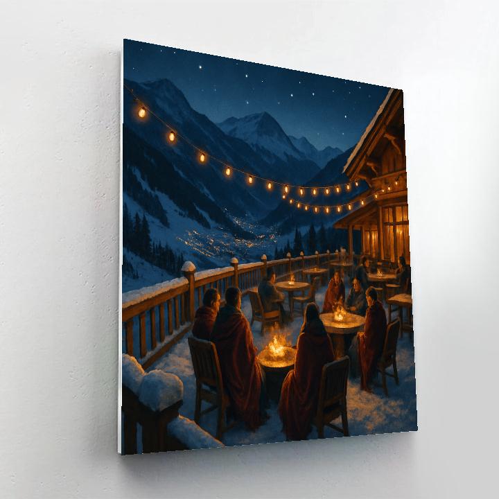Starlight Ski Chalet Terrace Numbered painting kits