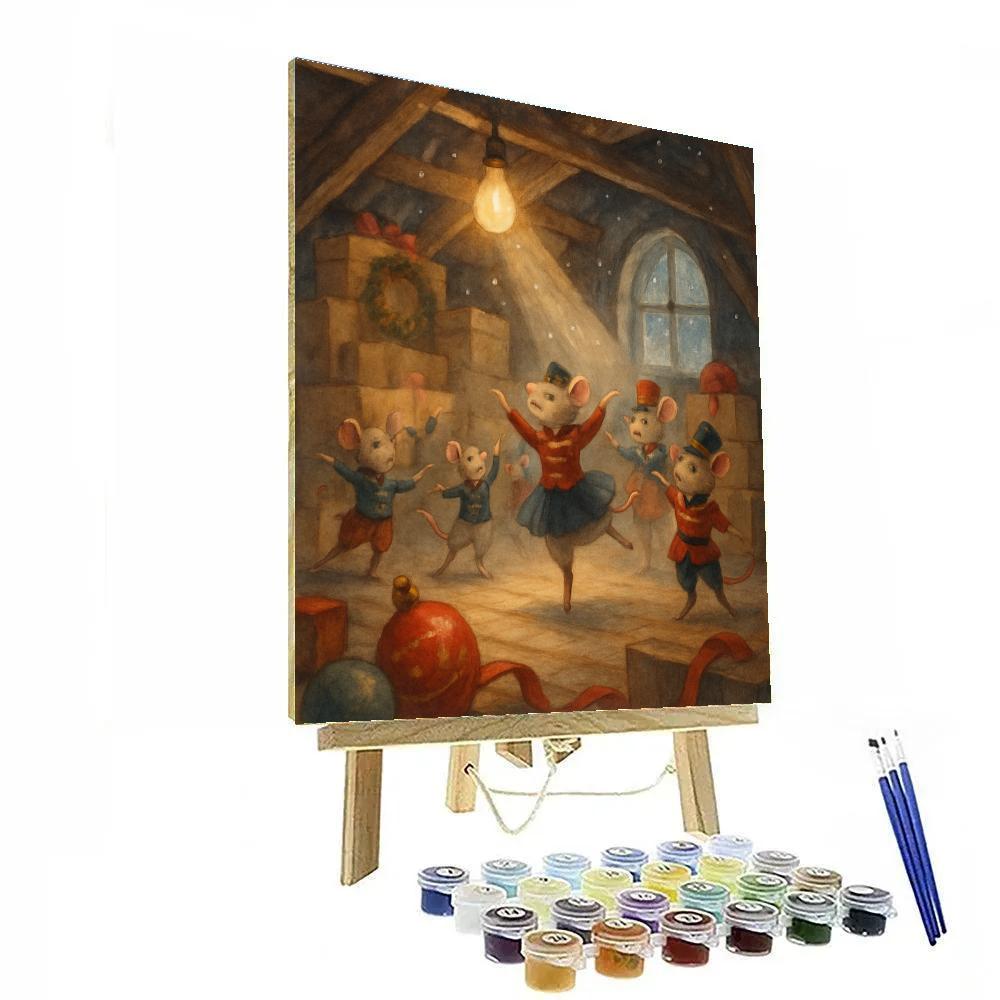 Nutcracker Mice In The Toy Attic Paint by numbers kits