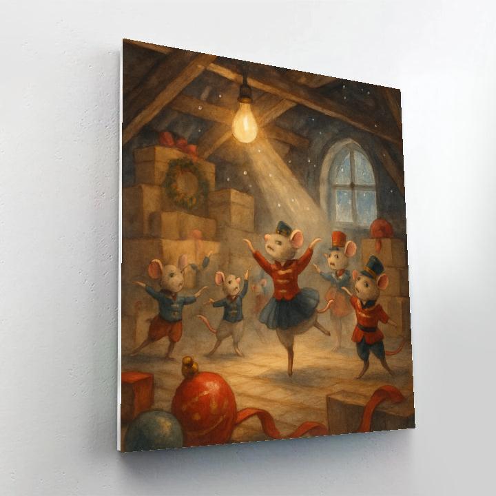 Nutcracker Mice In The Toy Attic Paint by numbers kits