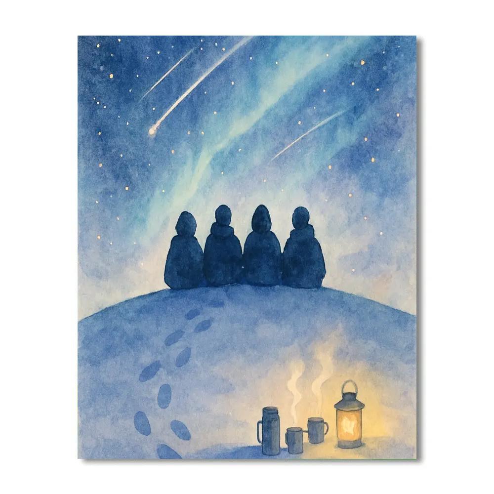 Winter Stargazers On The Hill Numbered painting kits