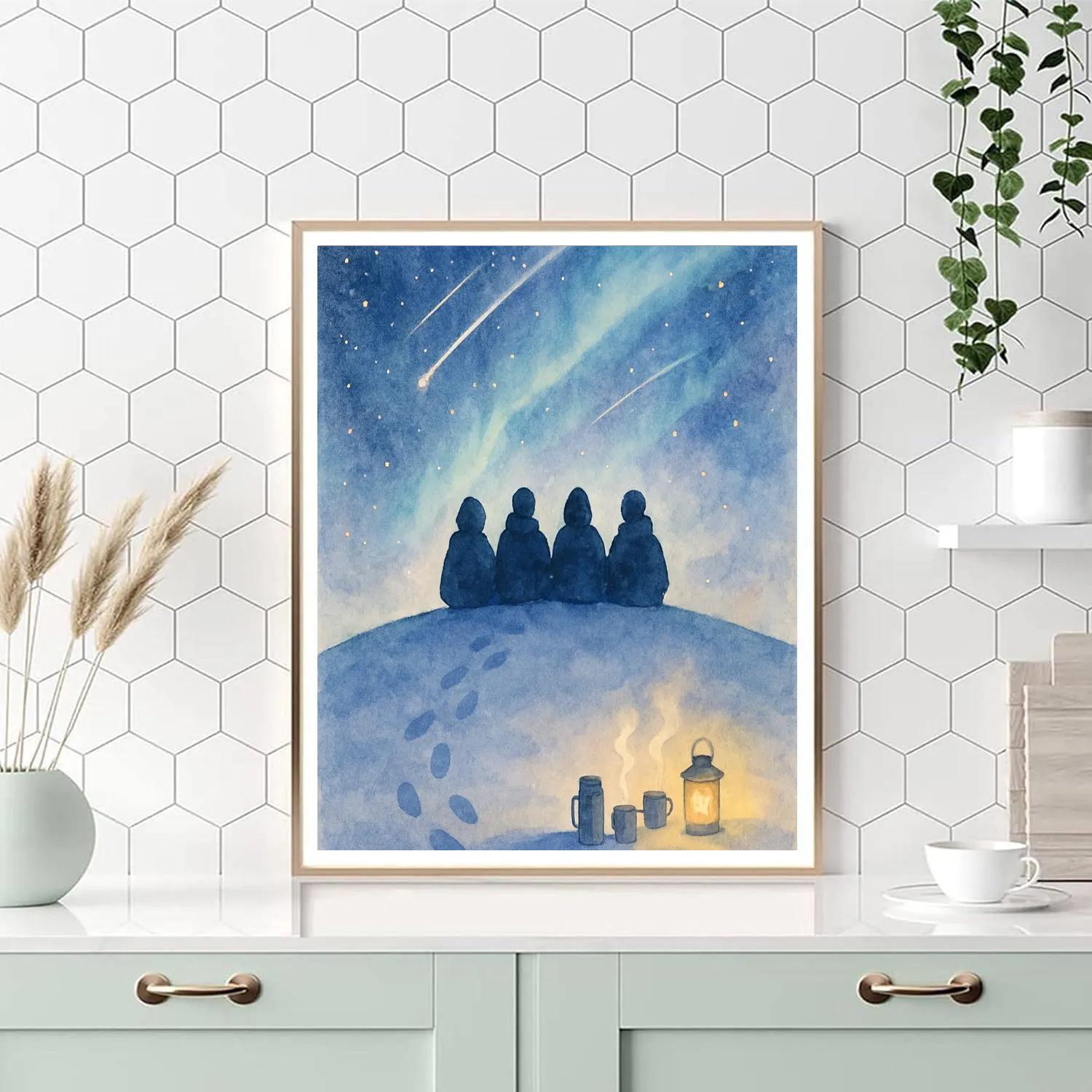 Winter Stargazers On The Hill Numbered painting kits