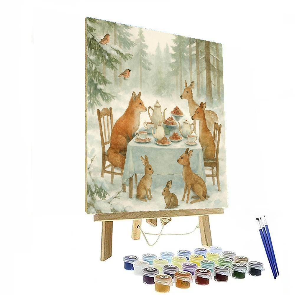 Frosted Forest Tea Party Numbered painting kits