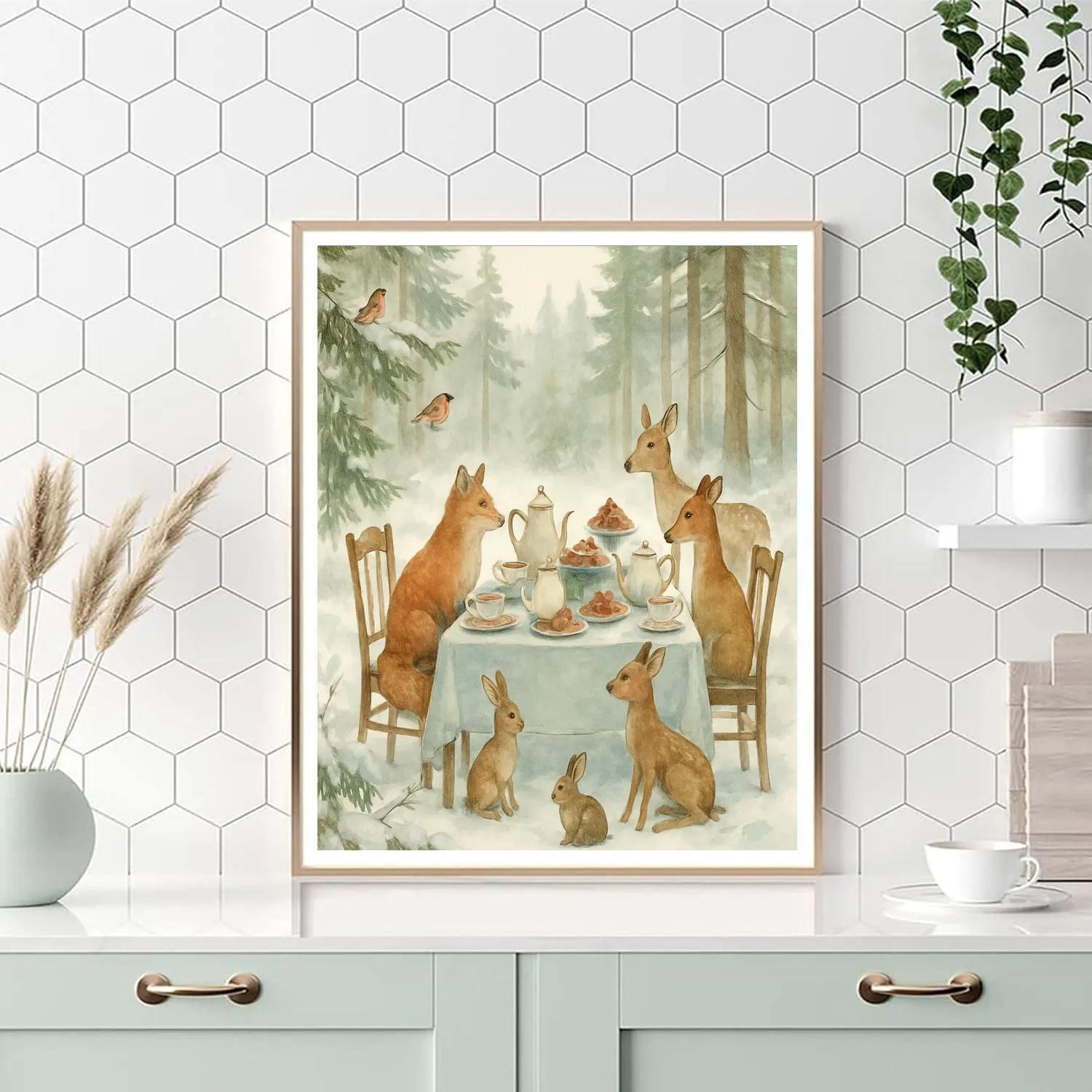 Frosted Forest Tea Party Numbered painting kits