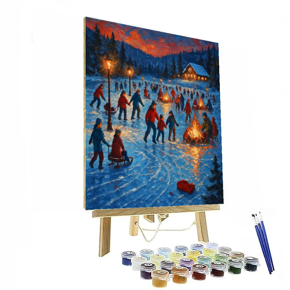 Winter Festival On The Frozen Lake painting number kit