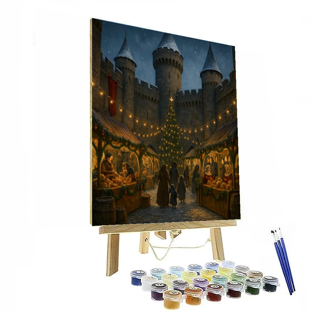 Christmas Market In The Old Castle Courtyard DIY paint by numbers