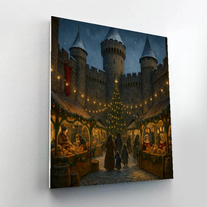 Christmas Market In The Old Castle Courtyard DIY paint by numbers