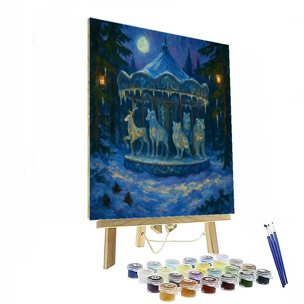 Winter Carousel Of Forest Spirits Paint by numbers art