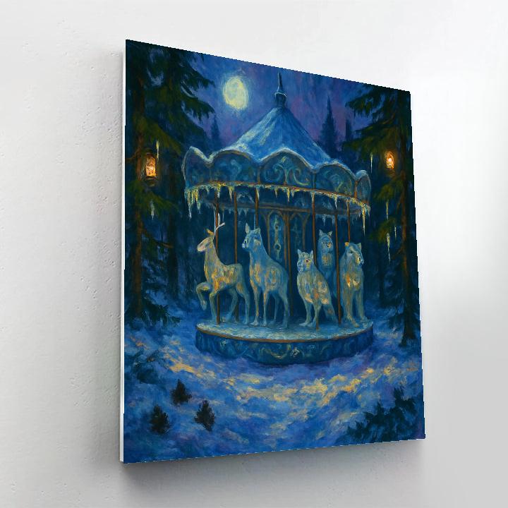 Winter Carousel Of Forest Spirits Paint by numbers art