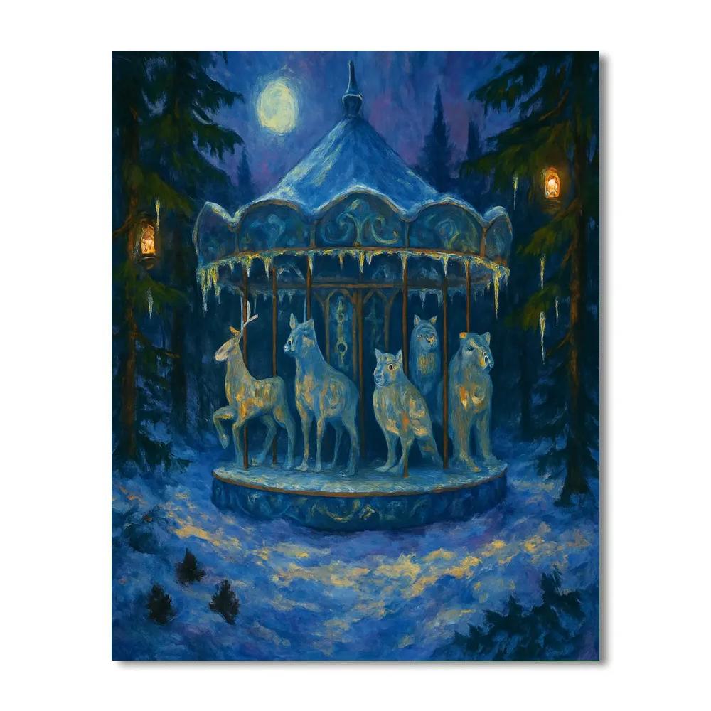 Winter Carousel Of Forest Spirits Paint by numbers art