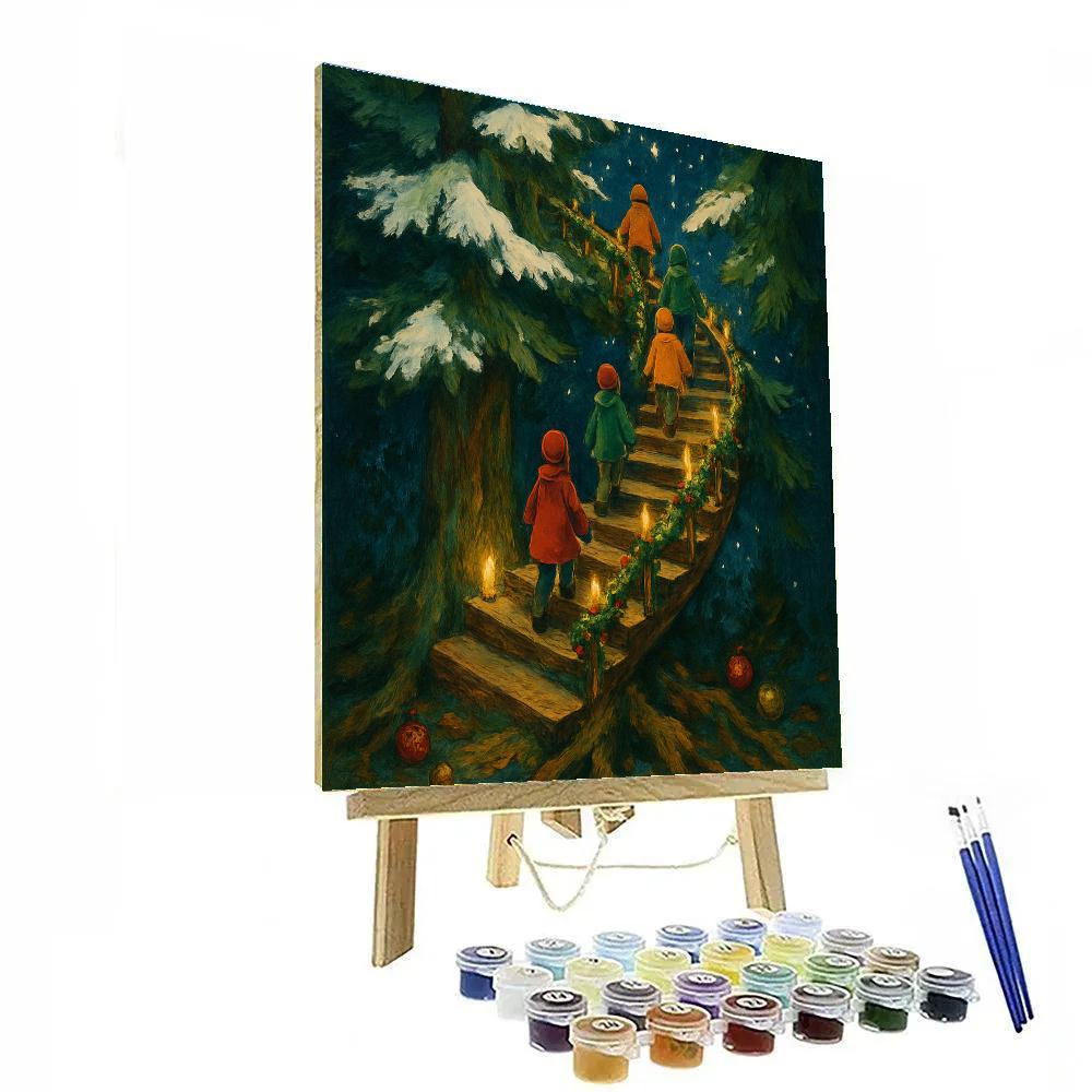 Evergreen Stairway To The Winter Sky painting number kit
