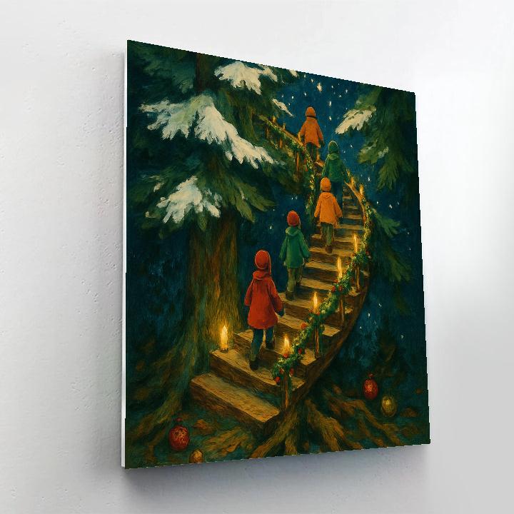 Evergreen Stairway To The Winter Sky painting number kit