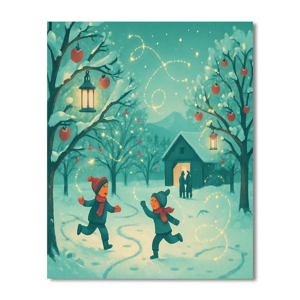 Winter Firefly Orchard Constellations painting number kit