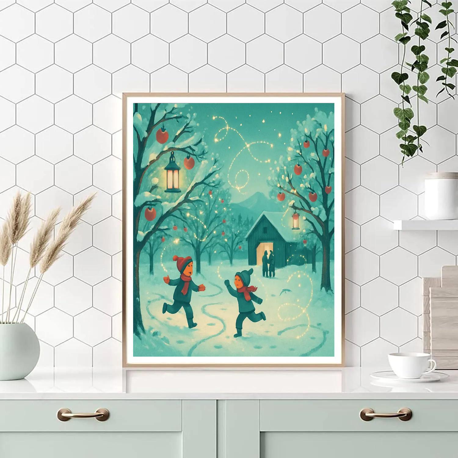 Winter Firefly Orchard Constellations painting number kit