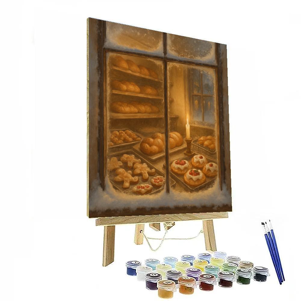 Holiday Bakery Window After Closing Paint by numbers art