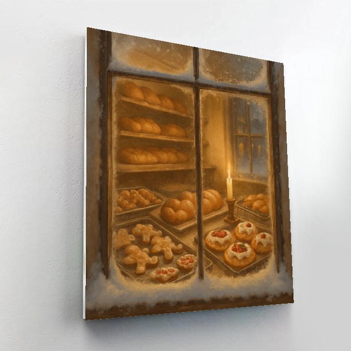 Holiday Bakery Window After Closing Paint by numbers art