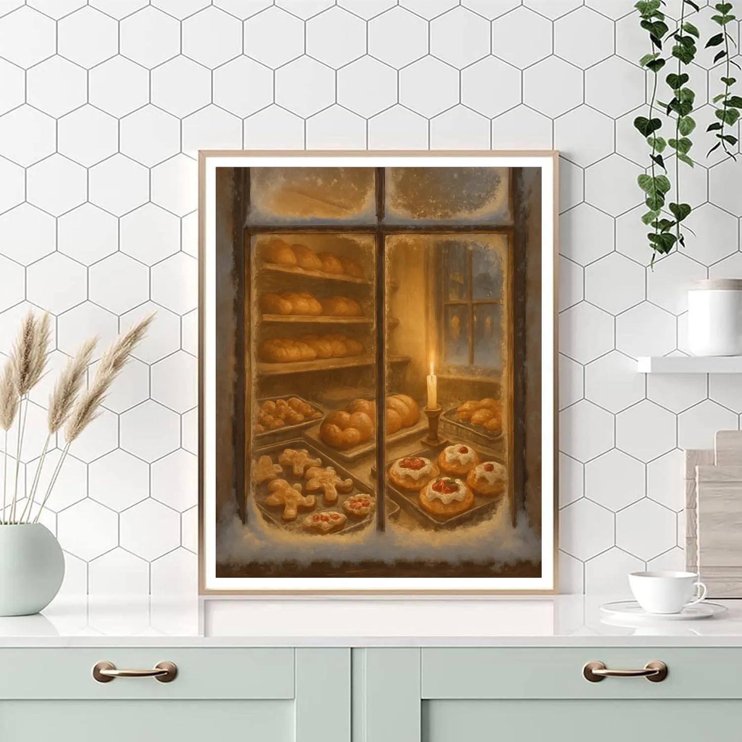 Holiday Bakery Window After Closing Paint by numbers art