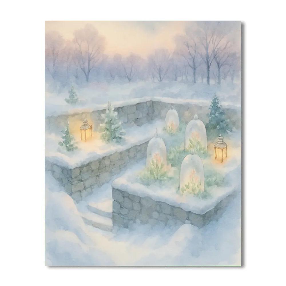 Secret Christmas Garden Under The Snow Numbered painting kits