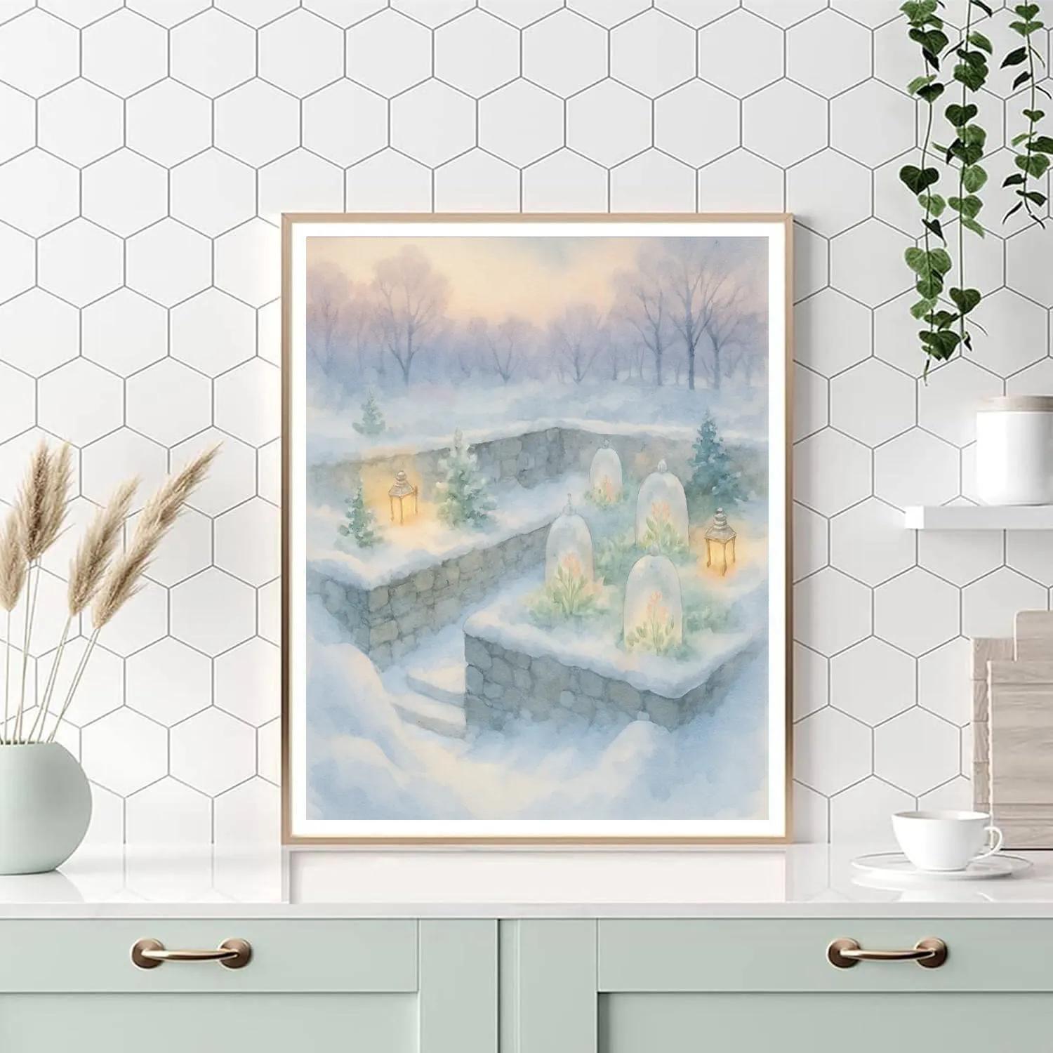 Secret Christmas Garden Under The Snow Numbered painting kits