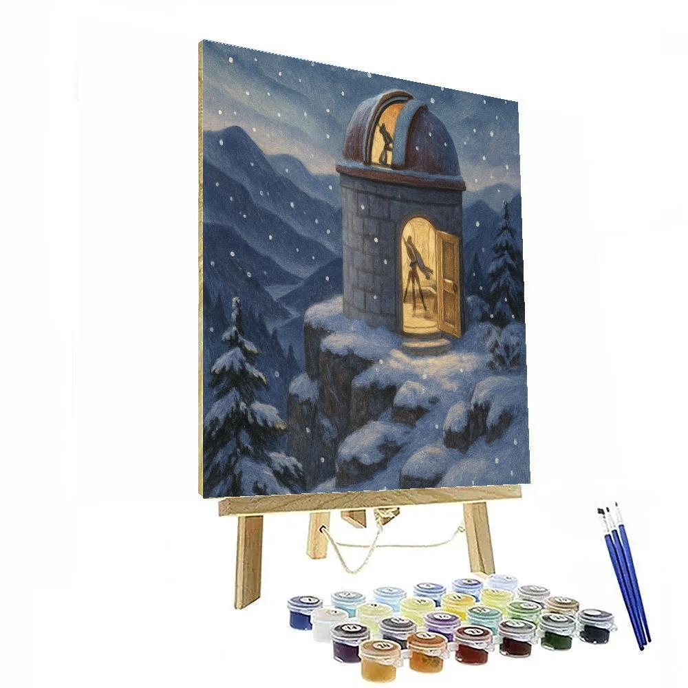 First Snowfall At The Mountain Observatory paint by number