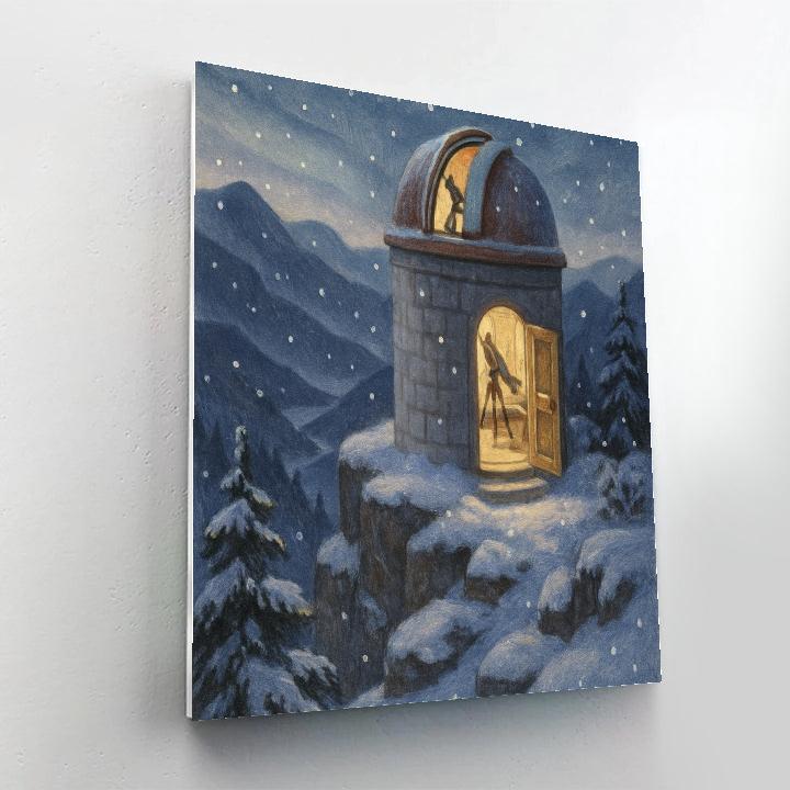 First Snowfall At The Mountain Observatory paint by number