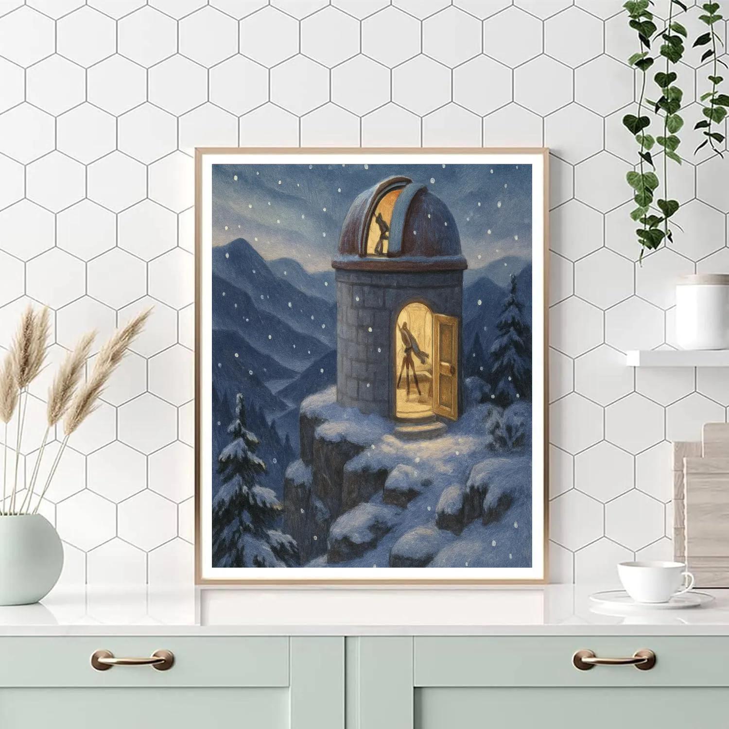 First Snowfall At The Mountain Observatory paint by number