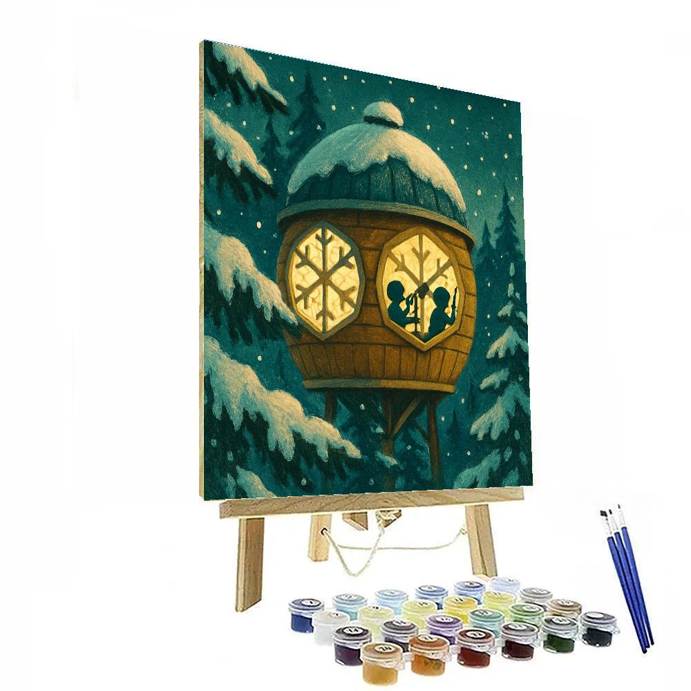 Snowflake Observatory In The Treetops Paint by numbers art