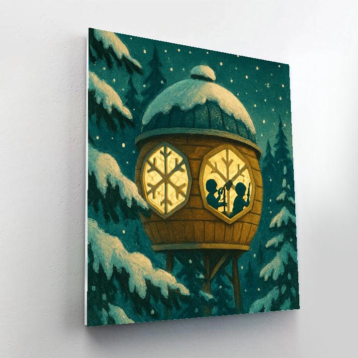 Snowflake Observatory In The Treetops Paint by numbers art