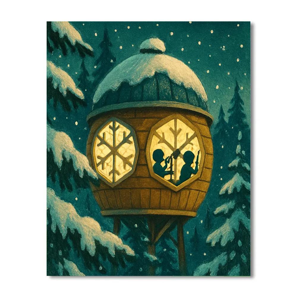 Snowflake Observatory In The Treetops Paint by numbers art
